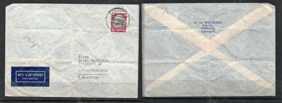 Germany, air 4gr, Hindenberg 60pf, HAMBURG 10.6.39 >S.W. Africa, Perfin HVW: H.von WICHMANN KOM.-GE