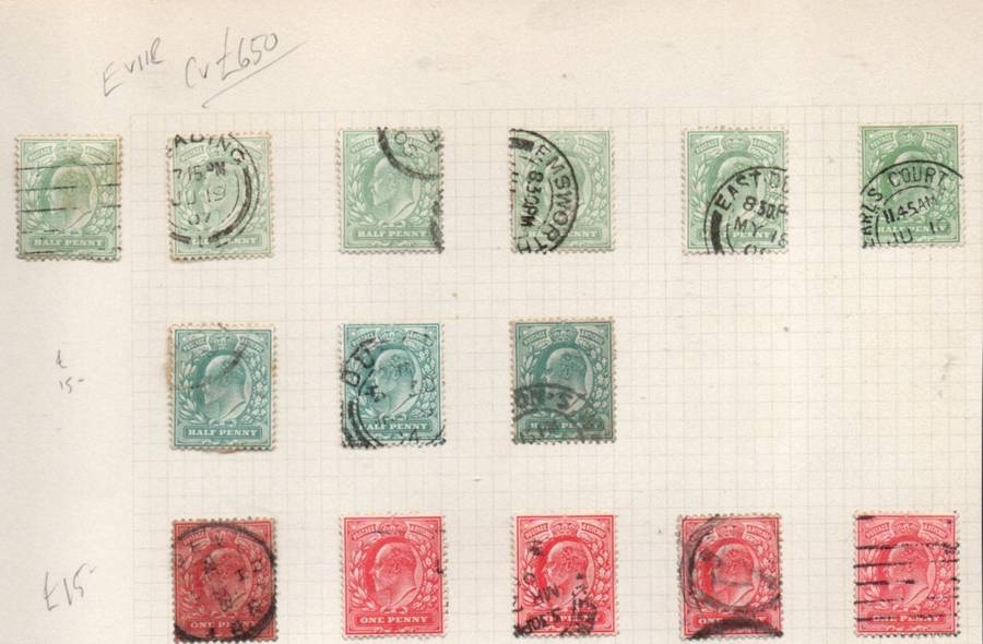 Great Britain,EVIIR, 1902 > Jubilee Issue, 52 used stamps, mixed condition, catalogue value +/-£650