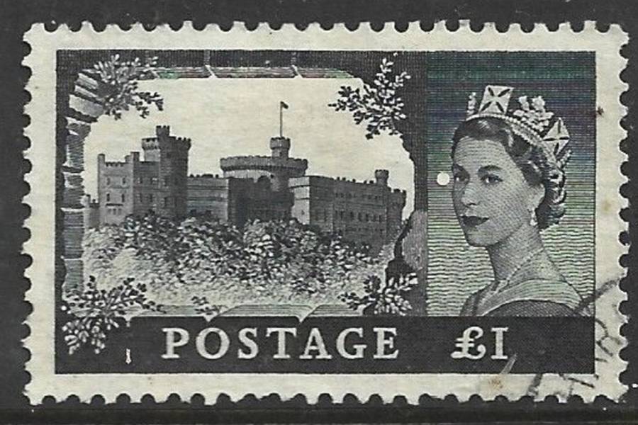 Great Britain, EIIR, 1955 - 8 £1, Windsor Castle, De La Rue printing, c.d.s. used