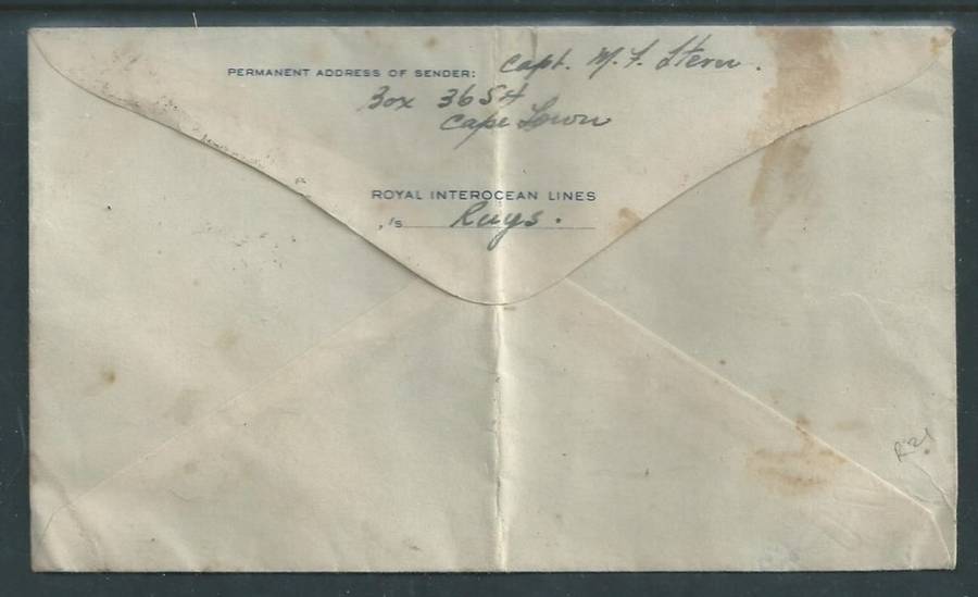 Argentina, Royal Inter Ocean Lines, S.S.RUYS, cover 2 Peso, 15c, ARGENTINA 21. SET 51 c.d.s.> S.Afri