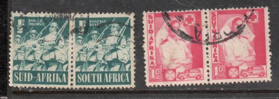 South Africa 1/2d, 1d, large war effort,  used