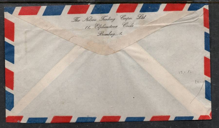 India, cover, GVIR,12 annas, BOMBAY STOCK EXCHANGE 17 MR 53 > Geneva