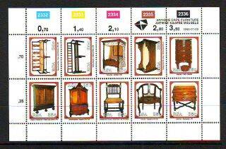 1992 SOUTH AFRICA ANTIQUE APE FURNITURE SHEETLET MNH **