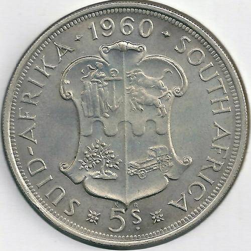 SOUTH AFRICA UNION 1960 "5 SHILLINGS" - AU - ERROR