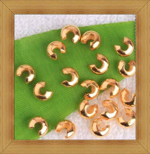 Goldtone Crimp Covers (4mmx3mm)