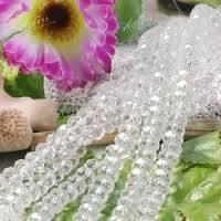 Clear  AB Facetted Glass Rondelles( 8mm) (Pack of 15)