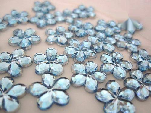 Light Blue Flower Rhinestones for Scrapbooking/Cardmaking(Pack of 20)
