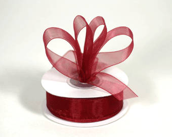 Burgandy Organza  Ribbon (per metre)(10mm)