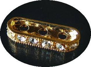 Sliders with Rhinestone(18-6.6mm)(3 Hole)