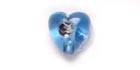 Blue Acrylic Sparkle Heart Beads(8mm)(Pack of 10)