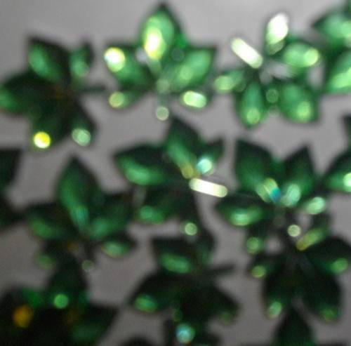 Green Maple Leaf Rhinestones(pack of 10)