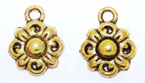 Antique Brass Flower Charm(14mm)