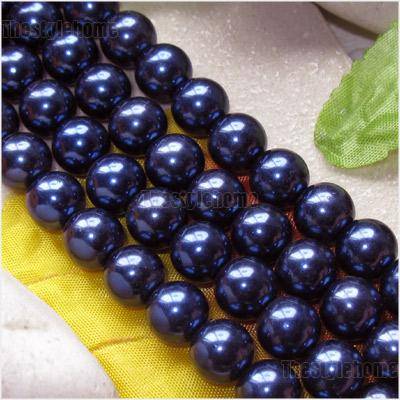 Midnight Blue Glass Pearls(6mm)-per strand of +/-75 Pearls