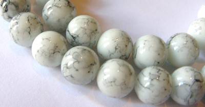 Grey&White Marble Glass Beads(6mm)