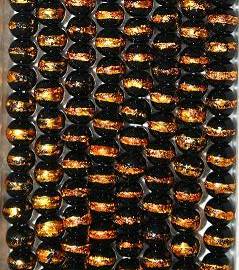 Black&Gold Glass Beads(6mm)-Pack of 35