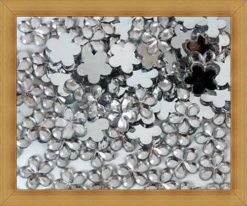 Flower Rhinestones - Clear Silver(11mm)-Pack of 20
