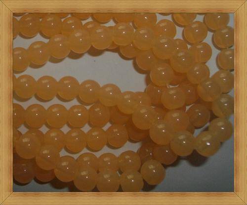 Milky Albaster Glass Beads - PEACH (8mm) -Pack of 26 Beads