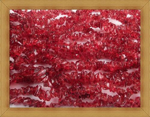 Glass Chips - Red (90cm Strand)+/-250 Pieces