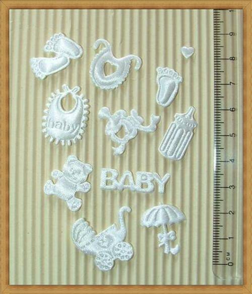 Baby Fabric Embellishments - White(Pack of 10)