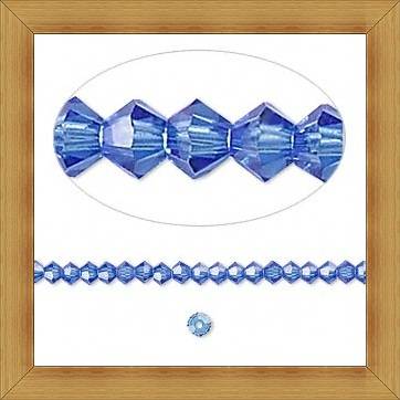 Swarovski Crystal Bicones(3mm) -SAPPHIRE (Pack of 10)
