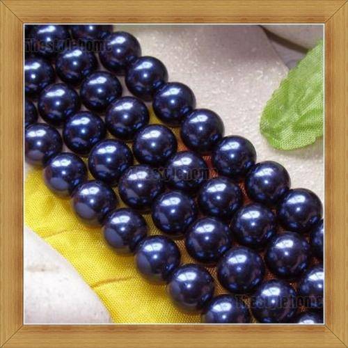 Midnight Blue Glass Pearls(6mm) - Strand of +/- 75 Beads