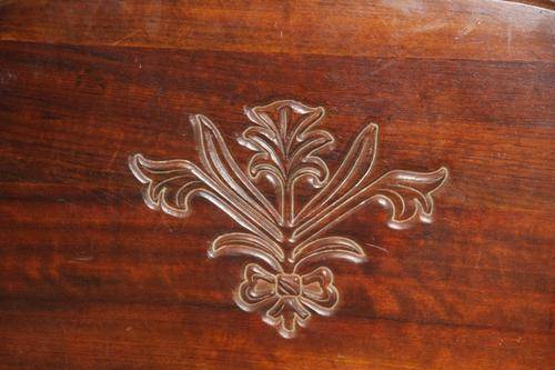 Double bed footpiece - IMBUIA with flower carving & ball and claw