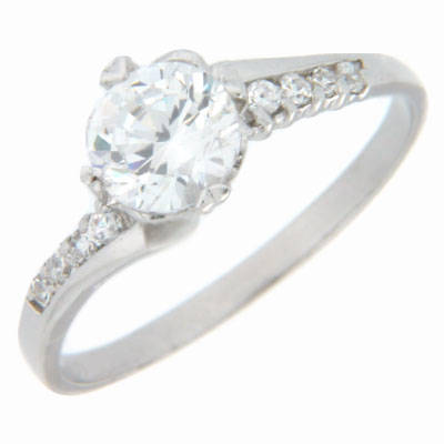 Solid 925 Sterling Silver & CZ ring size 7# + 1.82g