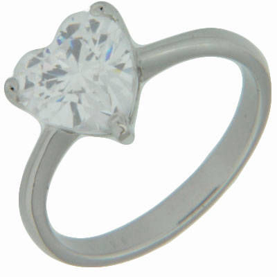 Solid 925 Sterling Silver & CZ ring size 8# + 2.61g