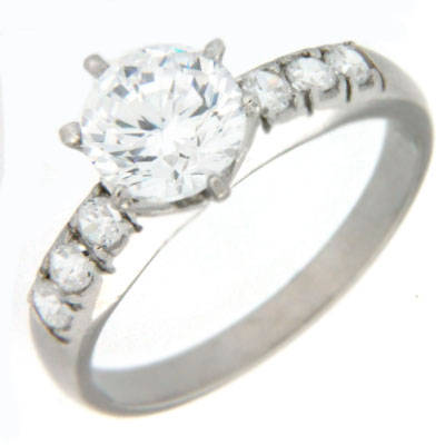 Solid 925 Sterling Silver & CZ ring size 8# + 2.91g