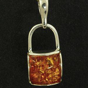 Original KAM jewelry: 925 Sterling Silver pendant with natural Amber