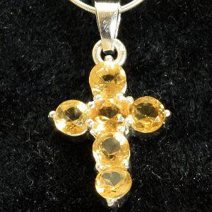 925 sterling silver pendant with natural mined Citrines