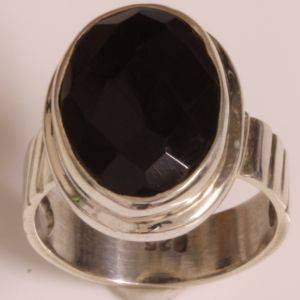 925 Sterling silver ring with natural Onyx ring size 7