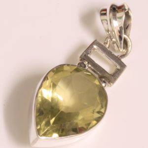 925 Sterling silver pendant with natural citrine