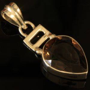925 Sterling silver pendant with natural Smokey Quartz
