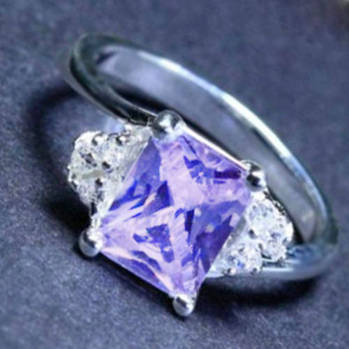 Solid 925 Sterling Silver & CZ ring size 6# + 3.40g