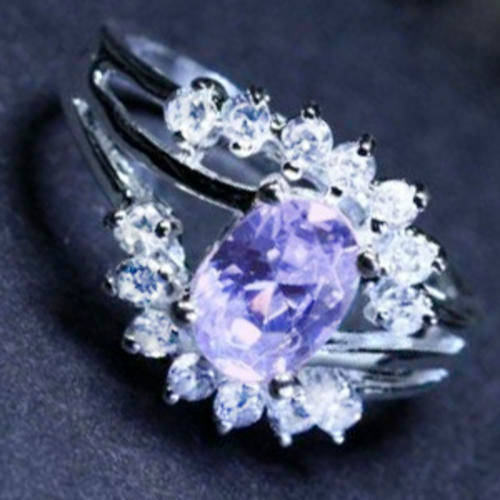 Solid 925 Sterling Silver & CZ Ring size 6.5# + 4.16g