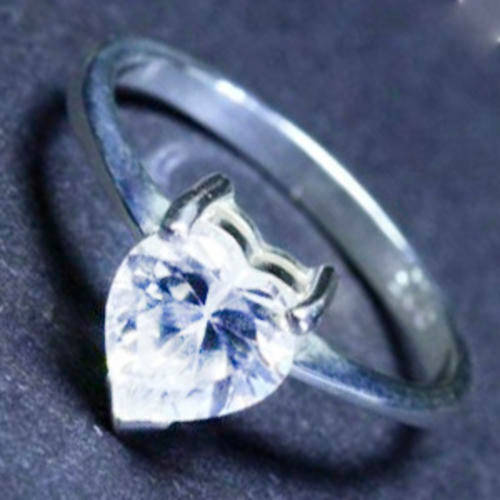 Solid 925 Sterling Silver & CZ ring size  7# + 2.28g