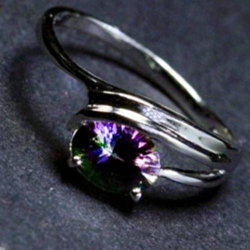 Solid 925 Sterling Silver & Natural Topaz ring size 7# + 2.30g