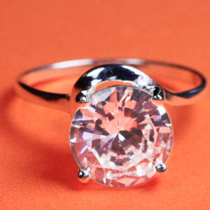 Solid 925 Sterling Silver  & CZ ring size 7# + 3.31g