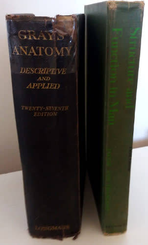 Gray`s Anatomy 27th edition printed 1938 and Structure and Function in Man 3rd edition printed 1974