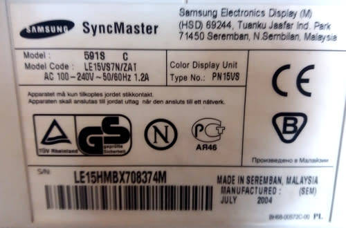 SAMSUNG SyncMaster 591S CRT colour monitor