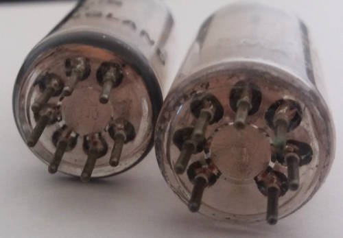 1940`s Marconi QO.1655G frequency 7155 KC/S code no. 100/F/30 valves/ tubes x 2 qty - vintage