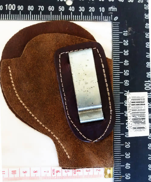 Gun holsters for .38 cal (9 mm) revolver - 1 genuine leather and 1 genuine suede double sided