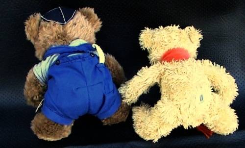 Matt The Mechanic from THE TEDDY BEAR COLLECTION number 11 and Woolworths Soft fluffy Toy (Bear/Dog)