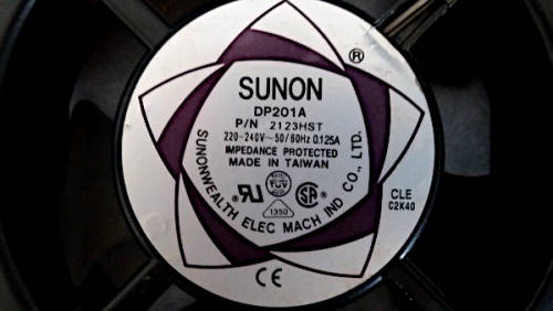 Sunon DP201A P/N 2123HST 220V-240V 120mm x 120mm x 38mm  0.125A  19/20W cooling fan