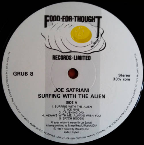 Joe Satriani - Surfing With The Alien vinyl LP import (VG+/VG+)