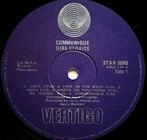Dire Straits - Communiqué  vinyl lp (VG+/Ex VG+)