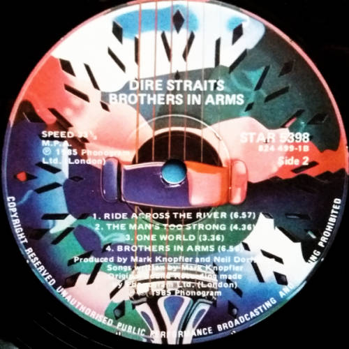 Dire Straits - Brothers in arms vinyl lp with lyrics (VG/Ex VG+)