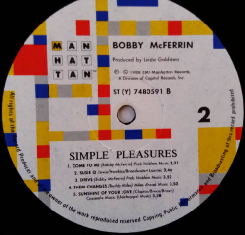 BOBBY McFERRIN - Simple Pleasures vinyl LP (Ex VG+/Ex VG+)
