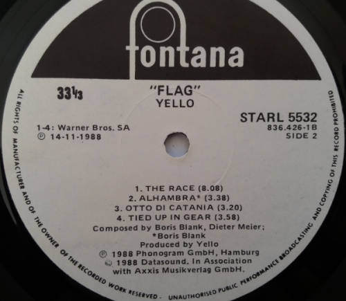 Yello 2 vinyl lps - 1980-1985 The new mix in one go (double album) and Flag 1988